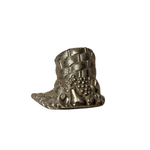 Lenox Kirk Steiff Collection Pewter Cornucopia Salt & Pepper Shakers - Picture 3 of 6